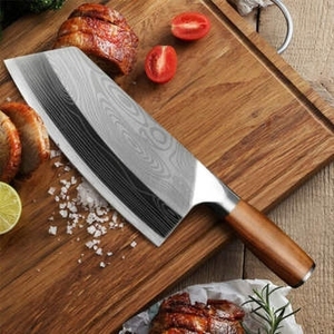 OEM High Carbon 7 Inch Meat Cleaver Damascus <b>Knives</b> VG10 Steel <b>Kitchen</b> Cleaver <b>Knife</b> with Wooden Handle - Product Image 4