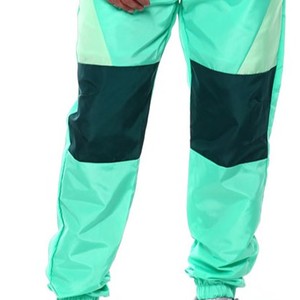 Ensemble de survêtement pour homme, couleur vert menthe, avec blocs de couleur, à capuche, fermeture éclair intégrale, en polyester léger, style streetwear et sportswear, pour le printemps et les tenues décontractées - Product Image 3