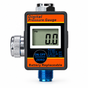 Taiwan Made LEMATEC Aluminum <b>1</b>/4" Mini Digital Pressure Gauge Regulator Auto-Off 3-Year Warranty EMC Certified OEM Service Tools - Product Image 1