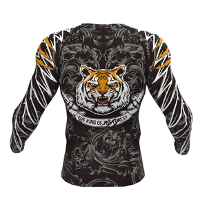 Camiseta de Compresión Tiger para Hombre, Manga Larga, para MMA, Rashguard, Gimnasio, Entrenamiento Atlético - Product Image 3