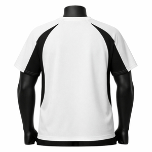 Men’s Contrast Panel Raglan T Shirt Custom Blank <b>White</b> Black Sports <b>Tee</b> Breathable Polyester Gym Training T Shirt for Men - Product Image 3