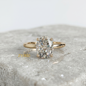 Anillo de Compromiso de Diamante de Corte Ovalado Premium en Oro de 18K, Anillo Solitario de Lujo - Product Image 4