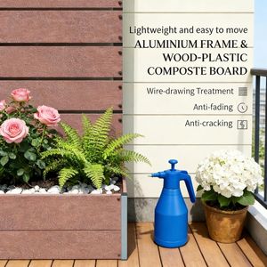 Fioriera Rialzata in WPC e Ceramica per Coltivazione di Verdure e Fiori all'Aperto, Nuovo Modello con Accessori Essenziali da Giardino - Product Image 5