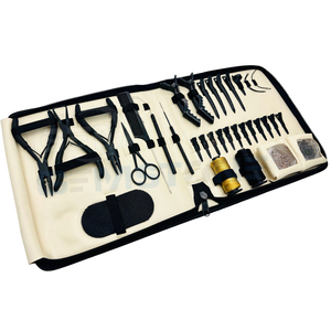 Professional Hair Extension Tool Kit Set – Micro <b>Beads</b> Pliers Loop Hook <b>Needles</b> & Section Clips – Complete Hair Extension Inst - Product Image 1
