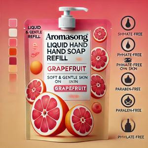 Recharge de savon liquide pour les mains, parfum pamplemousse rafraîchissant, marque distributeur, 8 oz, écologique, logo personnalisé USA, sel minéral blanchissant - Product Image 5