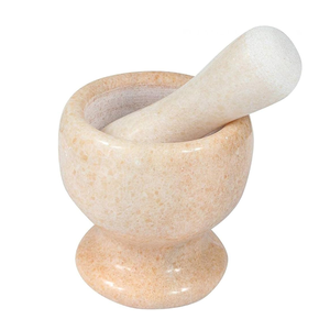Mortero y Pilón de Mármol Natural Ecológico, Herramienta de Cocina Manual - Product Image 1