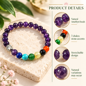 Purple Amethyst Crystal Bead Bracelet Carved Engraved Charm Jewelry Stretch <b>Wristband</b> for Women - Product Image 3