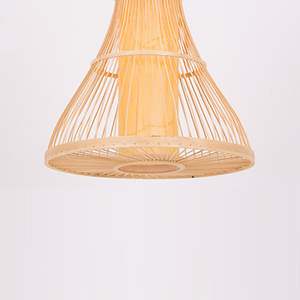 Abat-jour suspendu en rotin tendance, forme cloche, fait main, style bohème, écologique - Product Image 3