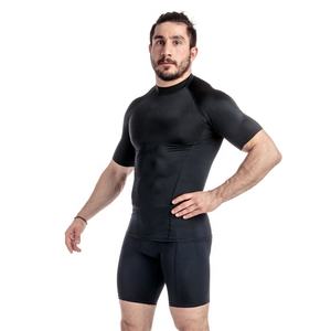 Chemise de compression de course à pied de haute qualité T-shirt de gymnastique musculaire à col rond Logo personnalisé Sports logo personnalisé T-shirts de compression pour hommes - Product Image 4