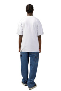 Jean droit taille haute avec ourlet fendu en denim délavé clair pour femme, pantalon décontracté en coton délavé pleine longueur - Product Image 4