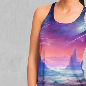 Débardeur en coton et polyester pour femme avec logo personnalisé imprimé, style décontracté pour la gym et le fitness, impression par sublimation, respirant et à séchage rapide - Product Image 3