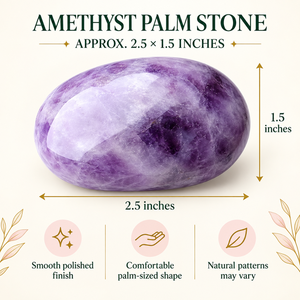 Amethyst <b>Crystal</b> Palm Stone Polished Oval Worry Stone <b>for</b> Feng Shui Healing Anti-Anxiety Relief Home Decor <b>Gift</b> - Product Image 2
