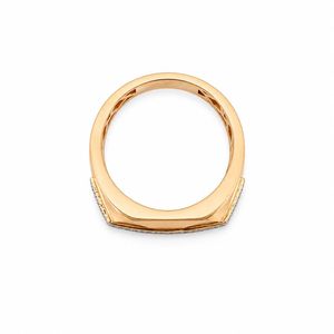 Bague pour homme en or rose 18 carats avec micro-pavé de zircon cubique, bicolore, polie, pour mariage, fête, usage quotidien, cadeau, bijoux - Product Image 4