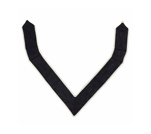 Collier maçonnique du Rite écossais de 30e degré, motif moiré noir et blanc, en satin noir avec bordure argentée, Régalia cérémonielle haut de gamme - Product Image 1