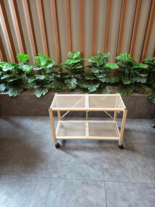 Étagère de rangement pliable à 2 niveaux en métal grillagé avec roulettes, étagère roulante en acier thermolaqué - Product Image 1