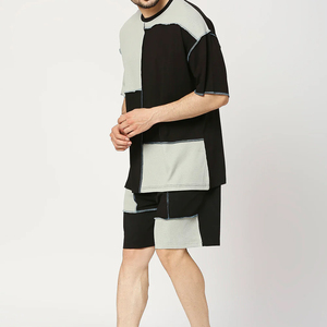 Men Two Piece Summer Suit <b>Set</b> Short Sleeve Shirts & Shorts Polyester/Cotton Quick Drying Casual Running Gear - Product Image 5
