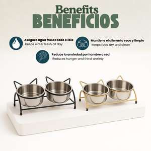 ชามสแตนเลสสำหรับสัตว์เลี้ยงยี่ห้อ Yommy ป้องกันการลื่นคว่ำ ดีไซน์กันลื่น ทำความสะอาดง่าย สำหรับสุนัขและแมว - Product Image 5