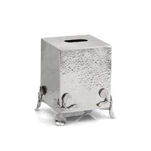 Boîte à mouchoirs en métal argenté pour salle de bain, salon ou salle de séjour, distributeur de mouchoirs faciaux, utilitaire pour vanités, provenance Inde - Product Image 2