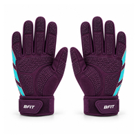 Gants de sport BFIT à doigts entiers, violet turquoise, antidérapants, respirants, avec sangle de poignet réglable, unisexe