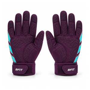 Gants de sport BFIT à doigts entiers, violet turquoise, antidérapants, respirants, avec sangle de poignet réglable, unisexe - Product Image 6