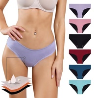 Calcinha para período menstrual adolescente, roupa íntima de bambu com 4 camadas à prova de vazamento