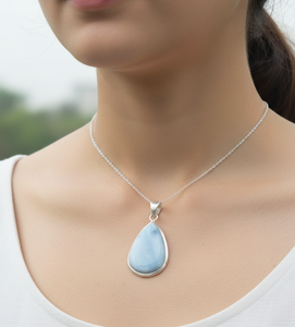 Top Quality Blue <b>Opal</b> Teardrop <b>Pendant</b> 925 Sterling Silver Yellow Gold Plated Handmade Gemstone Jewelry Minimalist Elegant Gift - Product Image 2