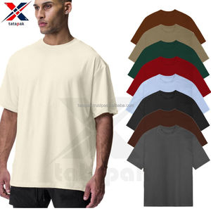 T-shirts à manches courtes en tricot surdimensionnés pour hommes, 240 g, 100 % coton, séchage rapide, impression par transfert thermique, confort, vêtements formels et actifs - Product Image 5