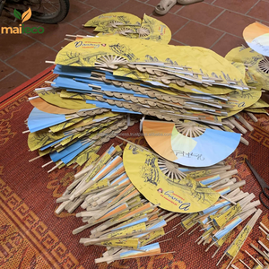 Venta al por mayor impreso 33cm grande bambú mano plegable ventilador Festival Rave ventilador papel ventilador impresora para club nocturno y promoción - Product Image 5