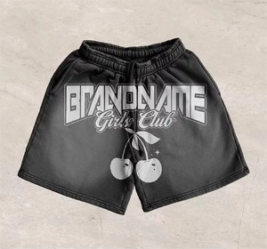 Pantalones Cortos Casuales Rosas para Hombre con Logotipo de Marca y Estampado de Telaraña, Cintura con Cordón Ajustable, Transpirables, de Poliéster, Deportivos - Product Image 3
