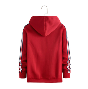เสื้อฮู้ดดี้ดีไซน์คลาสสิคเรียบง่ายสำหรับผู้ชาย  สามารถสั่งทำได้ตามขนาดและสีที่ต้องการ  แบบสวมหัวพร้อมแถบที่แขนเสื้อ รุ่น CP-MH-02 - Product Image 2