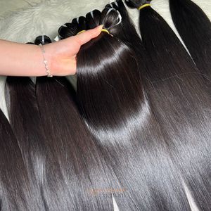 Vente en gros d'extensions de cheveux Remy raides de haute qualité cheveux vierges bruts avec des cuticules brillantes de verre alignées soyeuses et lisses - Product Image 6