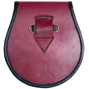 Sporran en cuir véritable fait main de haute qualité pour homme, bicolore, avec badge traditionnel tête de taureau, vente en gros personnalisée - Product Image 4