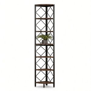 Libreria Angolare Contemporanea in Rovere, Scaffale Industriale in Legno Massello per Ufficio o Casa, Arredamento Moderno per Hotel - Product Image 2