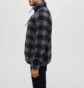 Abrigo de Primavera 2026 de Gran Venta, Chaqueta Polar de Color Sólido con Cuello Alto y Cremallera, Manga Larga Holgada, Oversize, Personalizada, de Forro Polar Sherpa para Hombre - Product Image 4