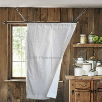 Noren japonais naturel en coton uni imprimé à la main, panneau de porte et séparateur de pièce, style bohème, écologique, translucide