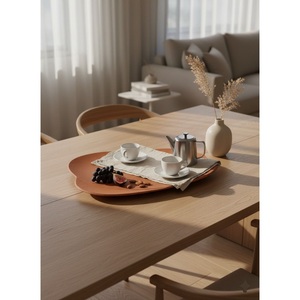 Bandeja de cerámica artesanal con forma de pétalo, borde festoneado minimalista, plato decorativo para adornos y frutas, para decoración de hogar de lujo. - Product Image 6