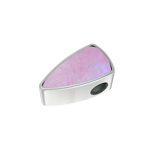 Premium Silver Plated Fine Classic 925 Silver Slider Pink Moonstone Mix Shapes Spring <b>Lock</b> <b>Cable</b> Chain Bezel Setting Pack 3 - Product Image 4