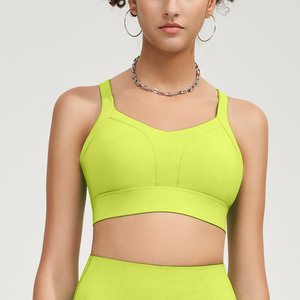 เสื้อชั้นในกีฬาแบบ Racerback สำหรับผู้หญิง คอกว้าง สีดำล้วน ระบายอากาศได้ดี รองรับปานกลาง เหมาะสำหรับโยคะ ไร้ตะเข็บ กระชับพอดีตัว ขายส่ง ปรับขนาดได้ - Product Image 2