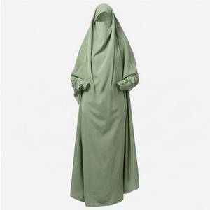 Abaya de mode pour femmes musulmanes, robes islamiques, hijab, robe longue teinte, abaya oversize à blocs de couleur, tenue modeste, couleur personnalisable - Product Image 1