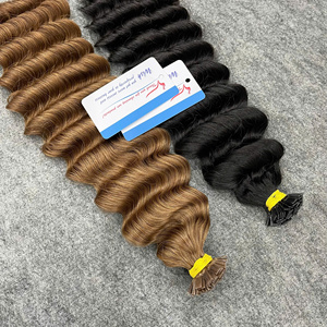 Nuevas Extensiones de Cabello Ondulado Profundo Fusion, Cabello Humano Virgen Vietnamita con Punta Plana, Densidad Completa, Fabricante de Cabello con Punta de Queratina - Product Image 1