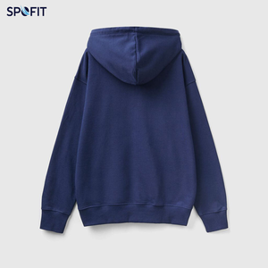 Custom <b>Women</b>’s Oversized Hoodie <b>Navy</b> Blue Blank Plain <b>Fleece</b> Raglan Sleeve Drop Shoulder Streetwear Hoodies OEM - Product Image 5