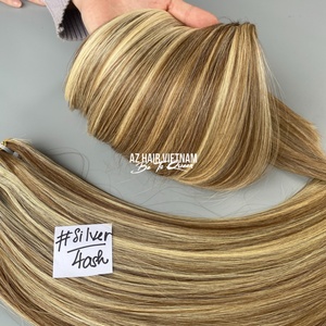 Việt nam sang trọng tóc con người bó tùy chỉnh màu sắc 100% tóc thô lâu dài dpuble sợi ngang phần mở rộng tóc - Product Image 2