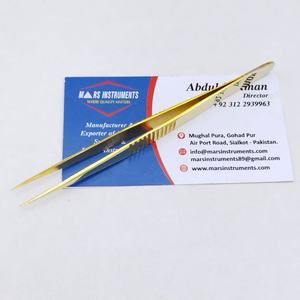 Pinzas profesionales para pestañas de acero inoxidable chapadas en oro, etiqueta privada personalizable para extensiones sostenibles, fibra puntiaguda - Product Image 5