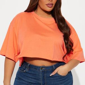 Nuevo Diseño OEM, Logotipo Personalizado, Camiseta Corta de Algodón 100% para Mujer, Cuello Redondo, Manga Corta, Estilo Oversize - Product Image 4