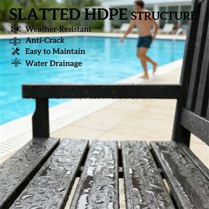 Panca da Giardino Nera per Uso Esterno e Patio - Product Image 3