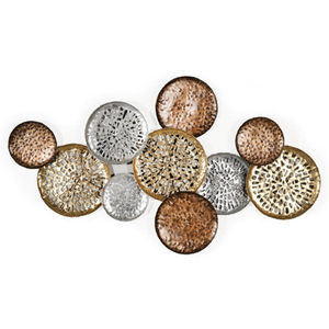 Arte de Pared de Metal con Acabado Multicolor, Decoración de Pared de Círculo Grande, Decoración Colgante para Dormitorio, Sala de Estar, Decoración de Boda, Hecho a Mano - Product Image 1