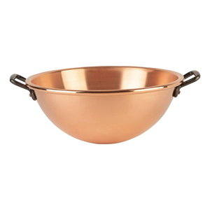Bol de service classique en cuivre poli avec poignées, compatible lave-vaisselle, bol en métal pour servir les aliments, vaisselle décorative pour la maison - Product Image 1