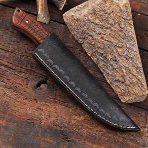 Cuchillo Nórdico Forjado a Mano de Acero de Damasco con Hoja Fija, Punta Caída, para Desollar, con Funda, Personalizado OEM, Espiga Completa, para Caza y Camping - Product Image 6