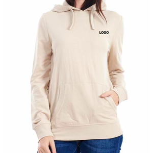 เสื้อสเวตเชิ้ตมีฮู้ดสีเบจสำหรับผู้หญิง ทรงปกติ ผ้าฝ้าย สีพื้น ดีไซน์โลโก้ด้านหน้า เหมาะสำหรับใส่ในฤดูใบไม้ร่วง ผ้าถักที่ระบายอากาศได้ดี - Product Image 5