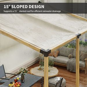 Kit Pergola Inclinata a 15 Gradi con Staffe a 4 Vie/3 Vie, Basi per Pali, Supporti a Muro per Legname da 3.6'' x 3.6'', Gazebo/Pergolato Nero - Product Image 5